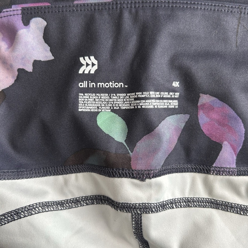 All In Motion 4XL Women's Contour Power Waist High-Rise Leggings 26" Floral Navy - Picture 5 of 5